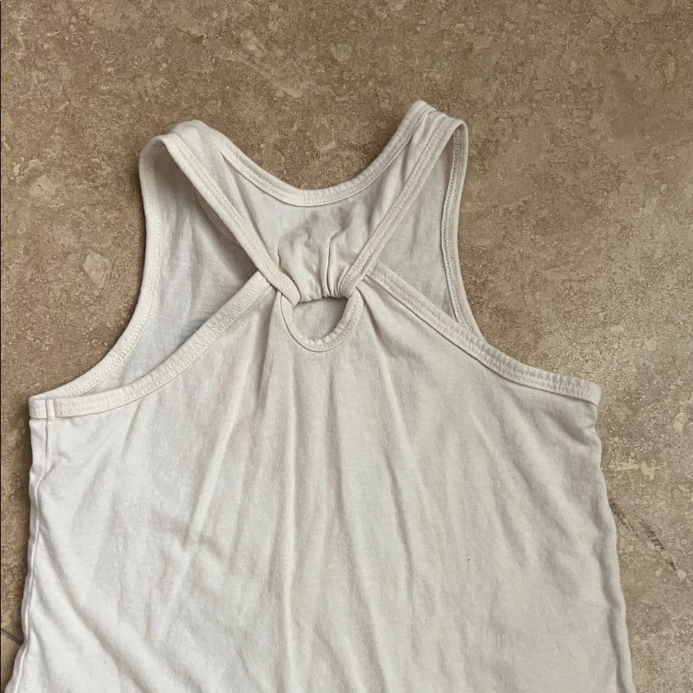 Old Navy White Tank Top with Pink and Green Watermelon Butterfly